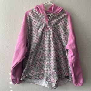 Levi’s Skate Popover Hoodie Unisex Adult Size Large Pink Grey Checkered Jacket